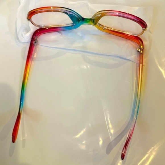 New Women Oversize Frame Rainbow Glasses Blue Light Blocking - Picture 9 of 16